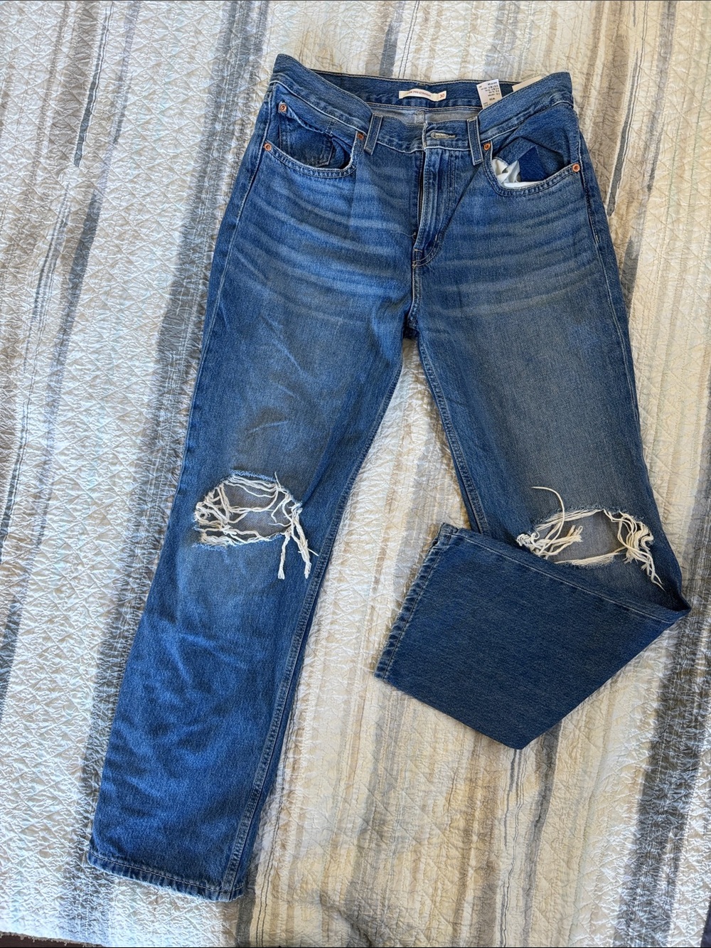 Levi's Distressed Blue Boyfriend Jeans